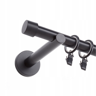 MODERNÁ TYČ JEDNODUCHÝCH ZÁCLONOV JEDNODUCHÉ KRÚŽKY 19mm / 220cm MAT ČIERNA